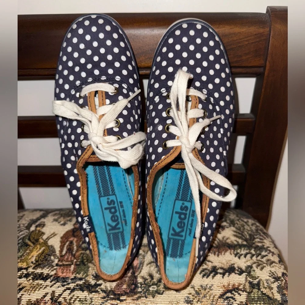 👟 Women’s Keds Champion Polka Dot Sneakers | Navy & White | Size 6.5